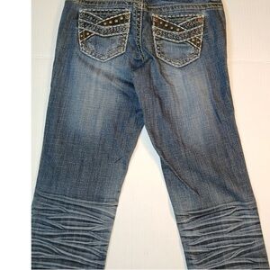 Embellished Denim Cropped Jeans